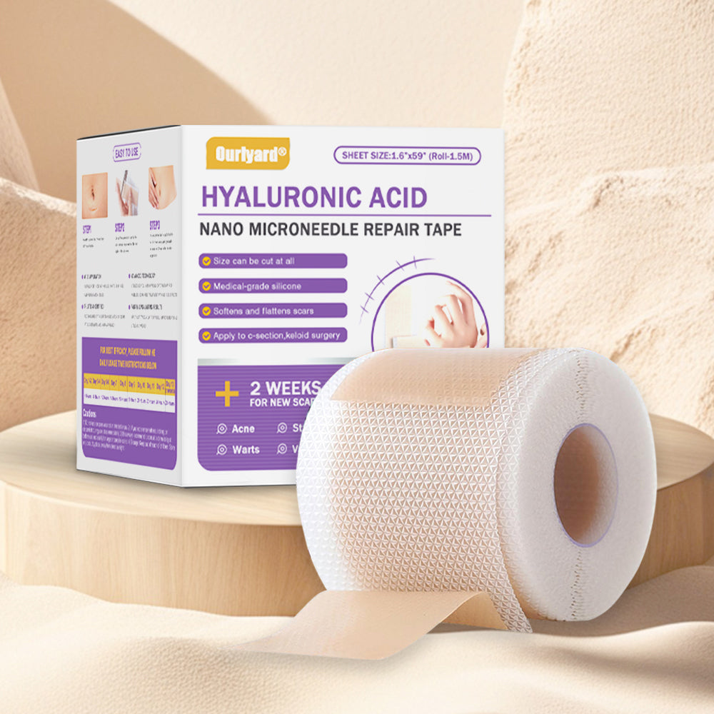 ✅Official Store |Ourlyard® Hyaluronic Acid Nano Microneedle Repair Tape☑️(Treatment of old and new scars, reduction of surgical scars, stretch marks, keloids, acne, burns, warts, dermatomes and varicose veins)✅